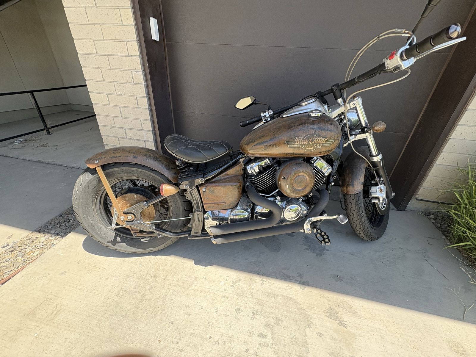 Yamaha V-Star Blue Collar Bobber Custom Motorcycle - New Wheels, Tires & Exhaust