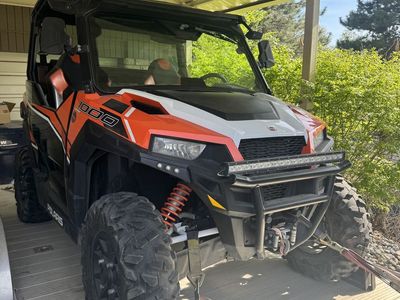 Polaris General 1000 EPS Deluxe (2016) UTV Side-by-Side - Orange/Black, Low Miles, Winch, LED Bar, heater, storage box, cover