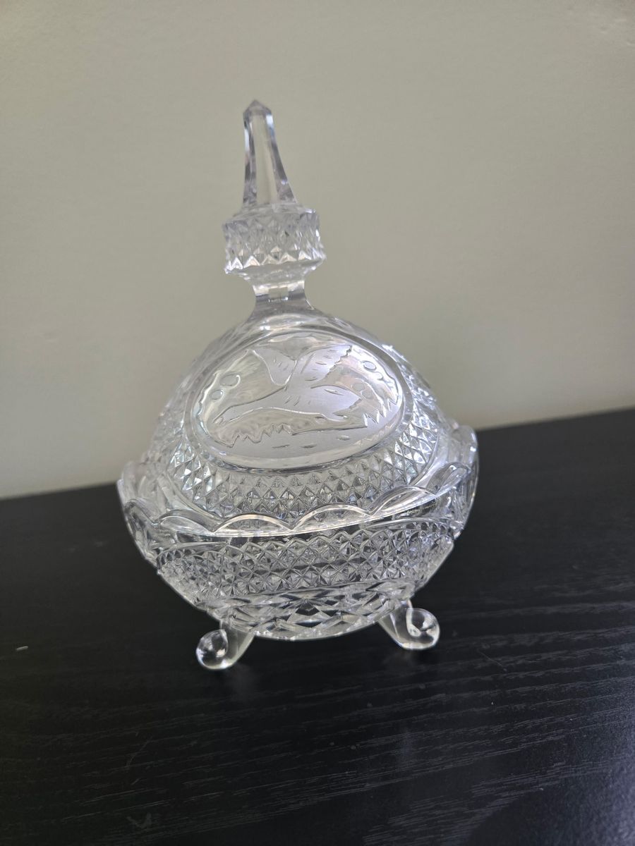 A Vintage Hofbauer crystal candy dish