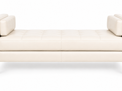 Macy’s Leather Tufted Daybed / Chaise Lounge – Ivory (Modern) $500 OBO