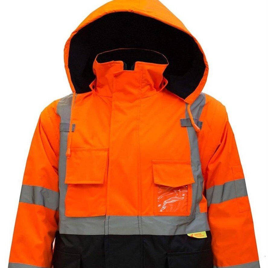 New construction high visor coat jacket