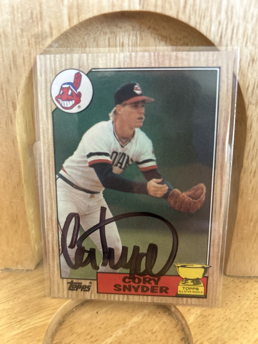 1987 Topps Cory Snyder Autograph Cleveland Indians Hand Signed Baseball Auto MLB BYU COUGARS SUPERSTAR