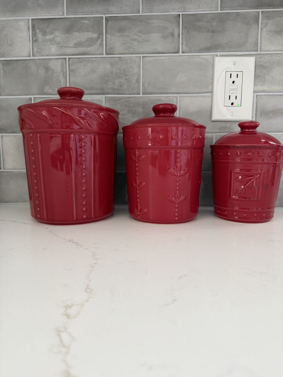 Red Kitchen Canisters