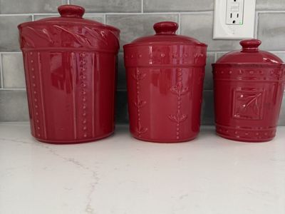 Red Kitchen Canisters