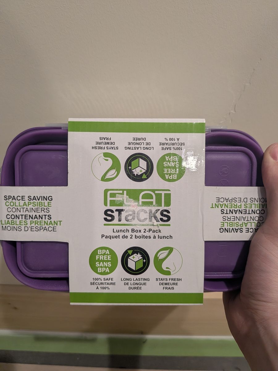 Flat Stacks Collapsible Lunch Box 2-Pack