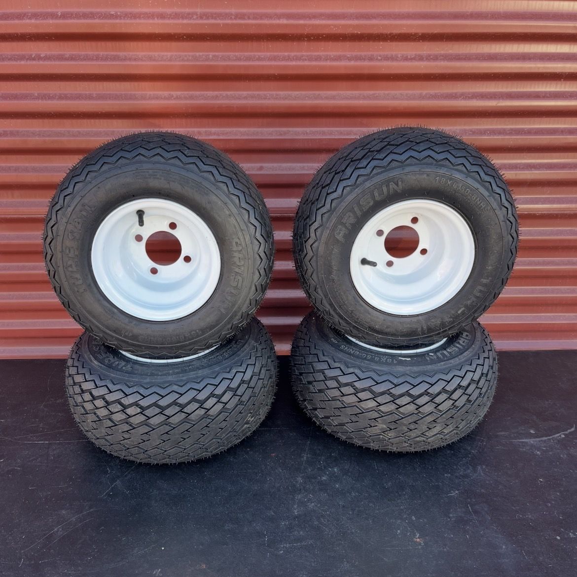 New Set Of 4 Turf Sail Golf Cart Tires 18X8.5-8