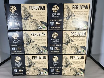 6 CAFE Olé Organics by H-E-B Peruvian Medium Roast Single Serve Coffee 72 Cups