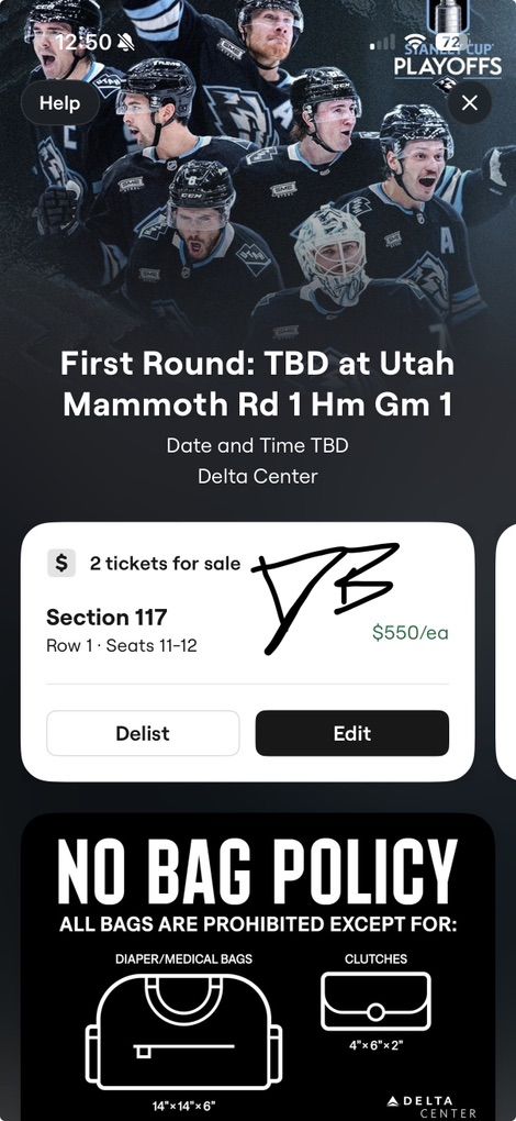 Utah Mammoth Playoff Tickets