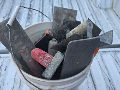 5 gallon bucket of concrete tools