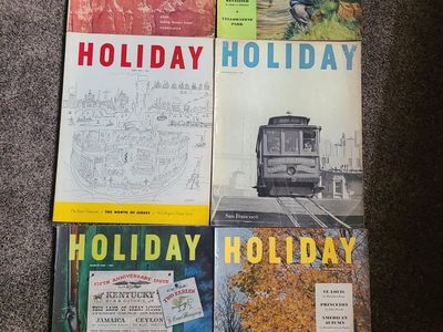 Vintage Holiday Magazine Lot 1950s Travel Issues - March 1951, April 1951, August 1953, September 1953