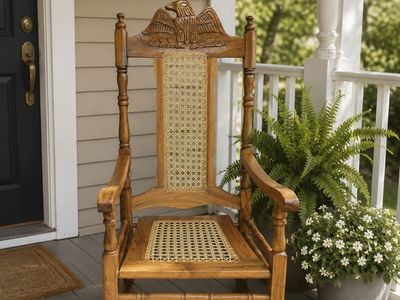 Wood carved eagle rocking chair