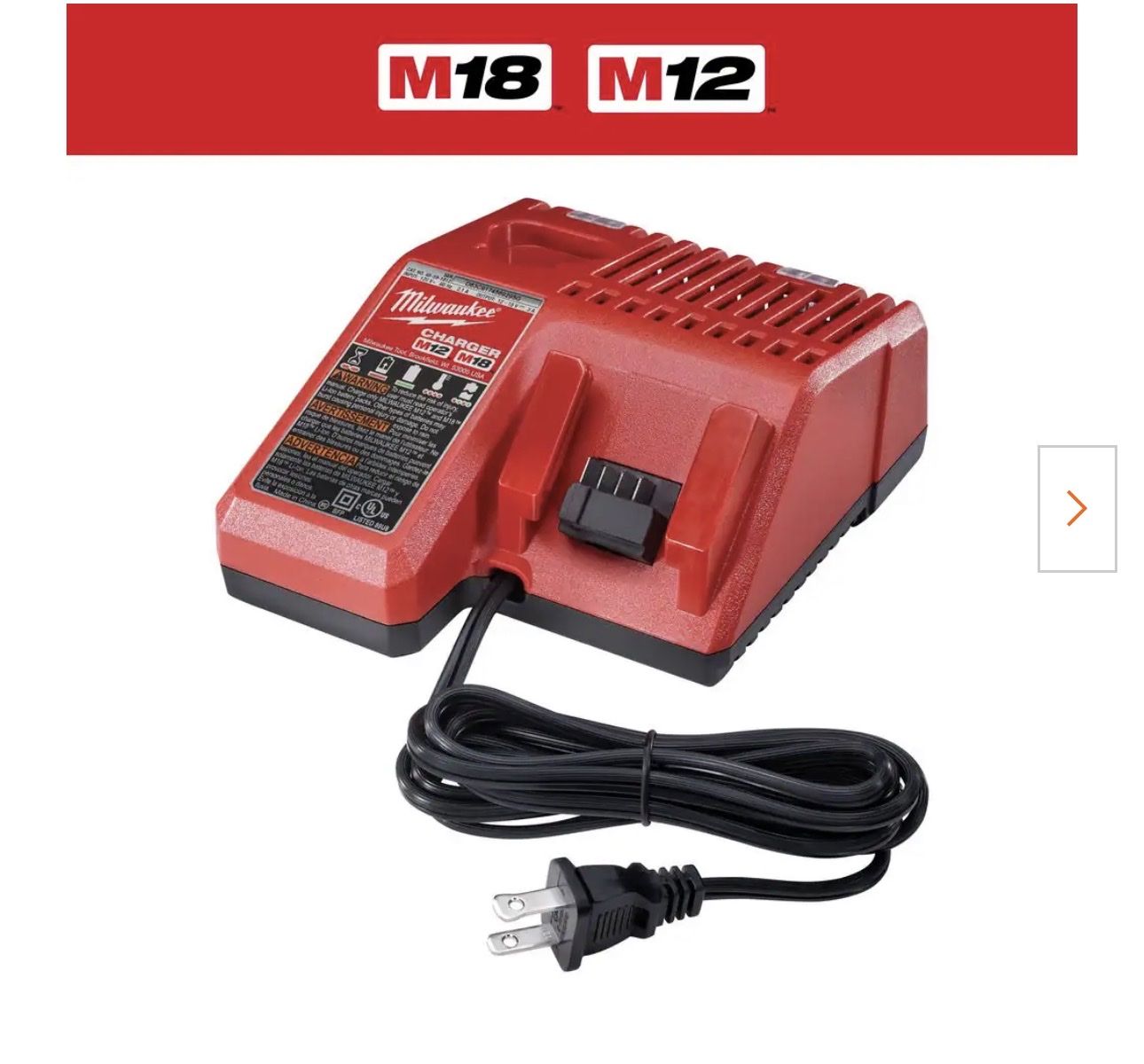 Milwaukee M12 & M18 Multi-Voltage Battery Charger