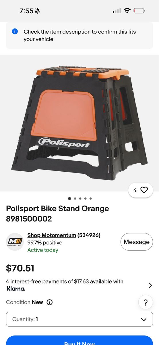 Polisport Foldable Pit Bike Stand - Lightweight, Heavy-Duty Motocross Stand for Dirt Bikes, MX, Off-Road Motorcycles - C