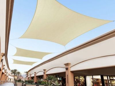 Royal Shade 8’x12 ft Beige Rectangle Sun Shade Sail Canopy UV Blocksu