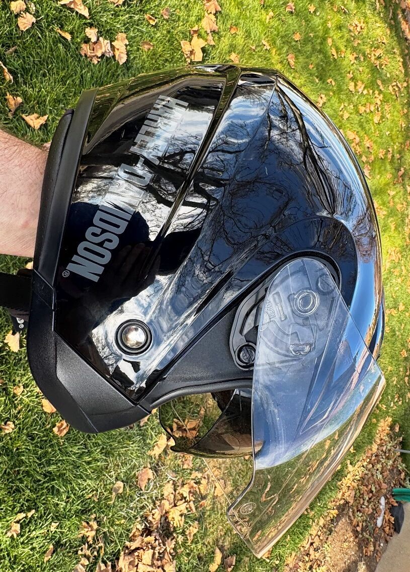 Harley Davidson 3/4 Helmet w/ Clear Flip Face Shield & Sun Shield Option