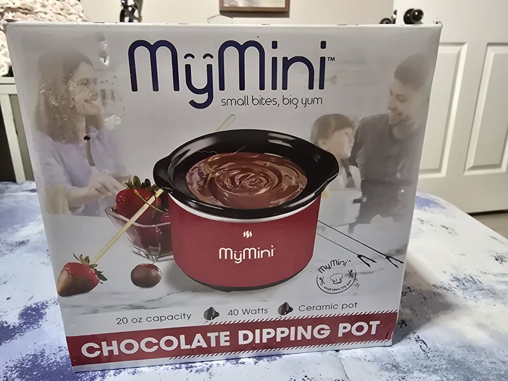 MyMini Chocolate Dipping Pot - 20 oz Capacity, Red Ceramic