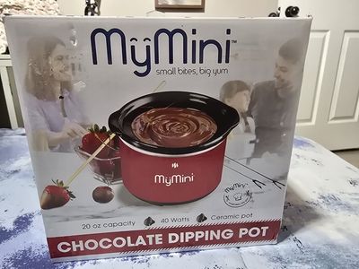 MyMini Chocolate Dipping Pot - 20 oz Capacity, Red Ceramic