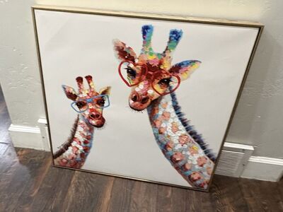 Colorful Giraffe Canvas Art $40 cash/venmo in Draper