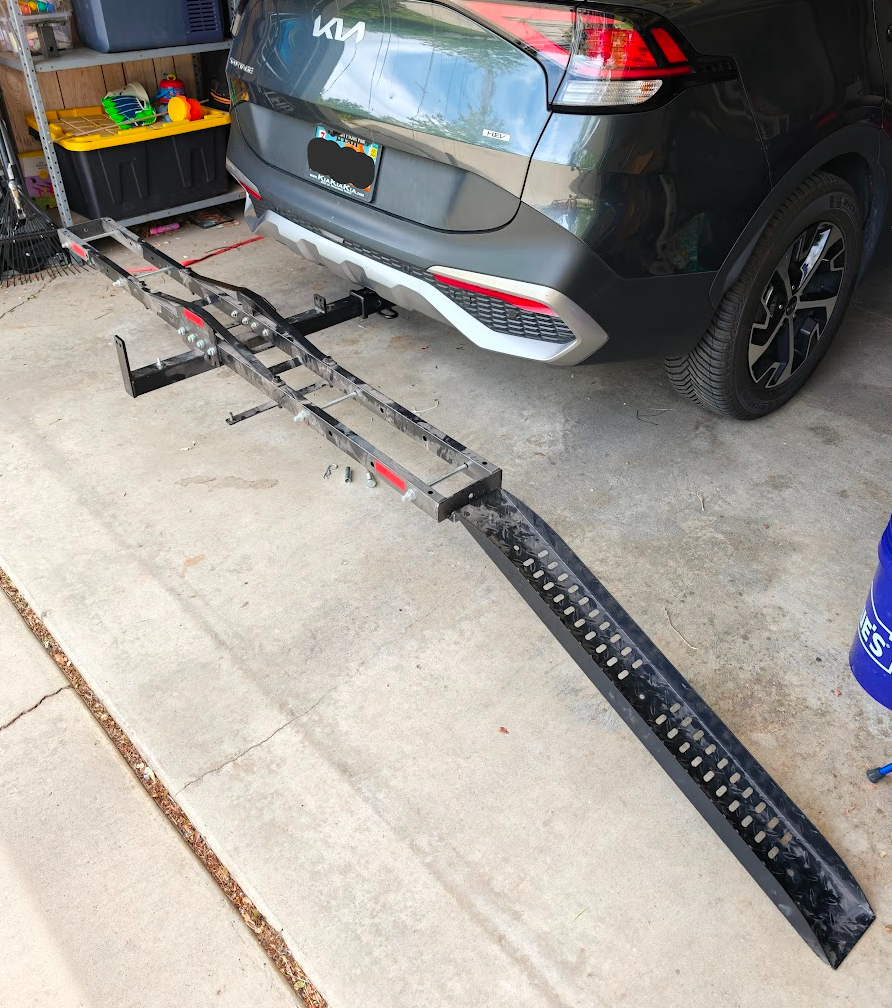 Steel Motorcycle Scooter Dirtbike Carrier Hauler Hitch Mount Rack Ramp Anti Tilt