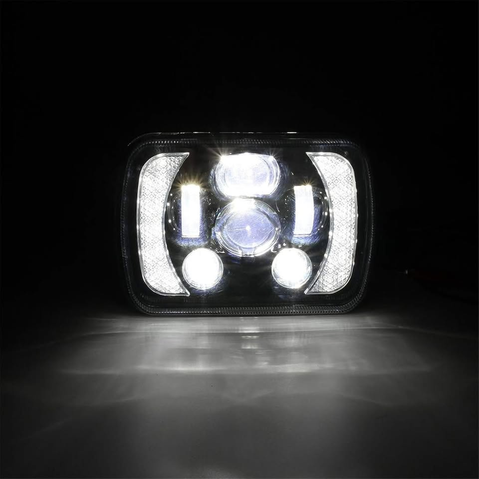 Led Headlight Amber Angle Eyes Sealed Beam Replacement Hi/Lo Beam DRL