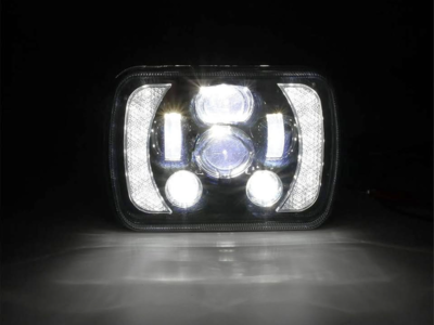 Led Headlight Amber Angle Eyes Sealed Beam Replacement Hi/Lo Beam DRL