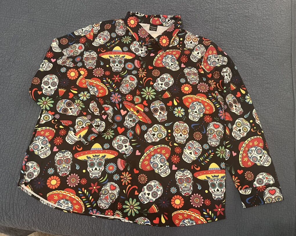 2X Plus Size Halloween Day Of The Dead Shirt
