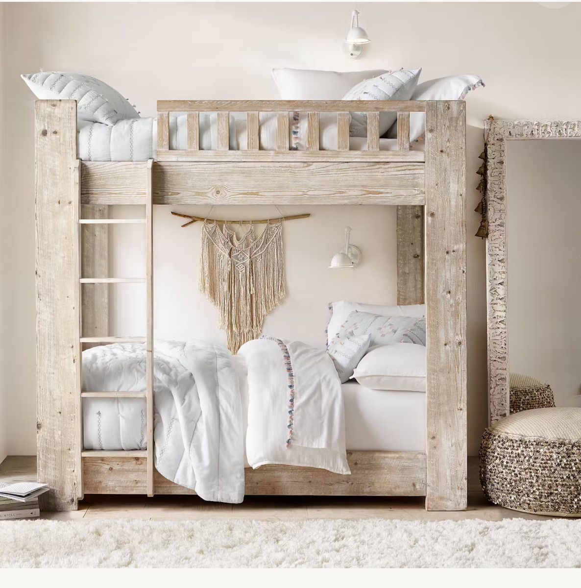 RH Teen Twin Over Twin Bunkbed Solid Wood