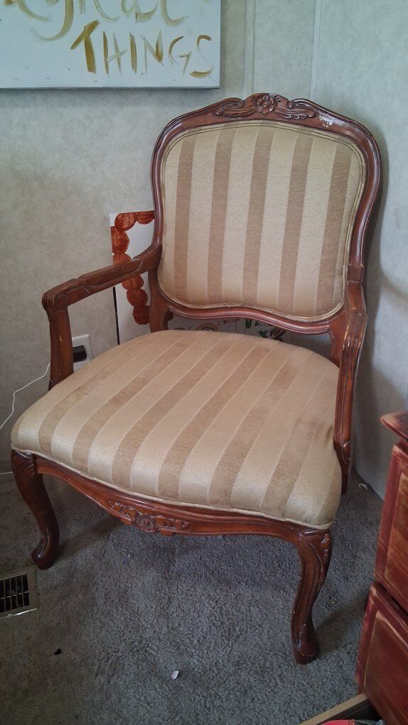 Louis XV Style Upholstered Arm Chair