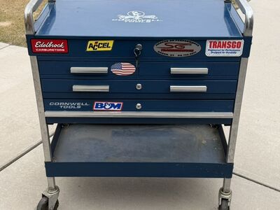 Cornwell Tool Cart Box Toolbox Blue Flip Top 4 Drw