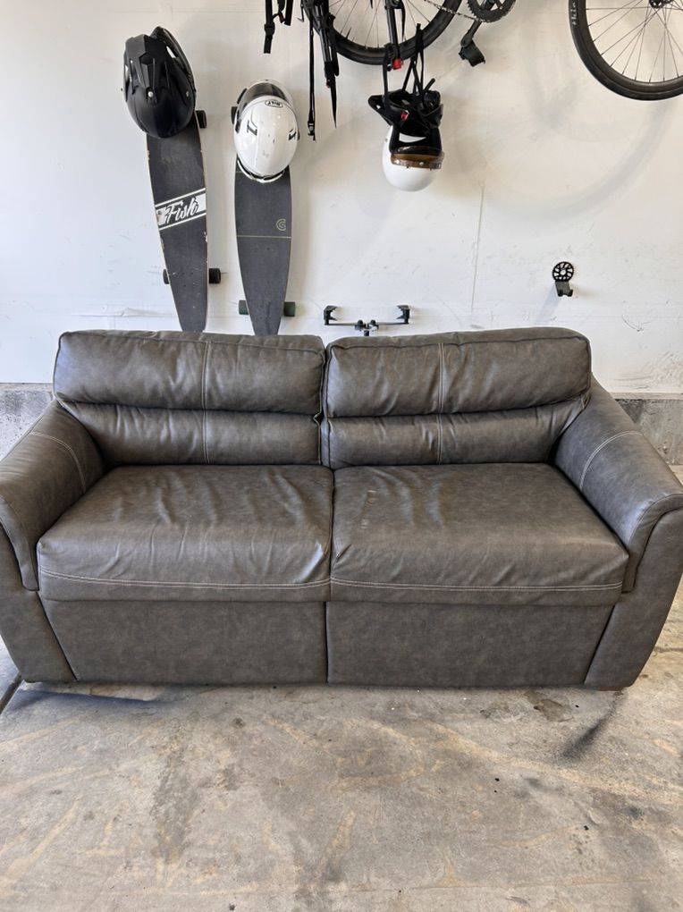Small Faux-leather Sofa