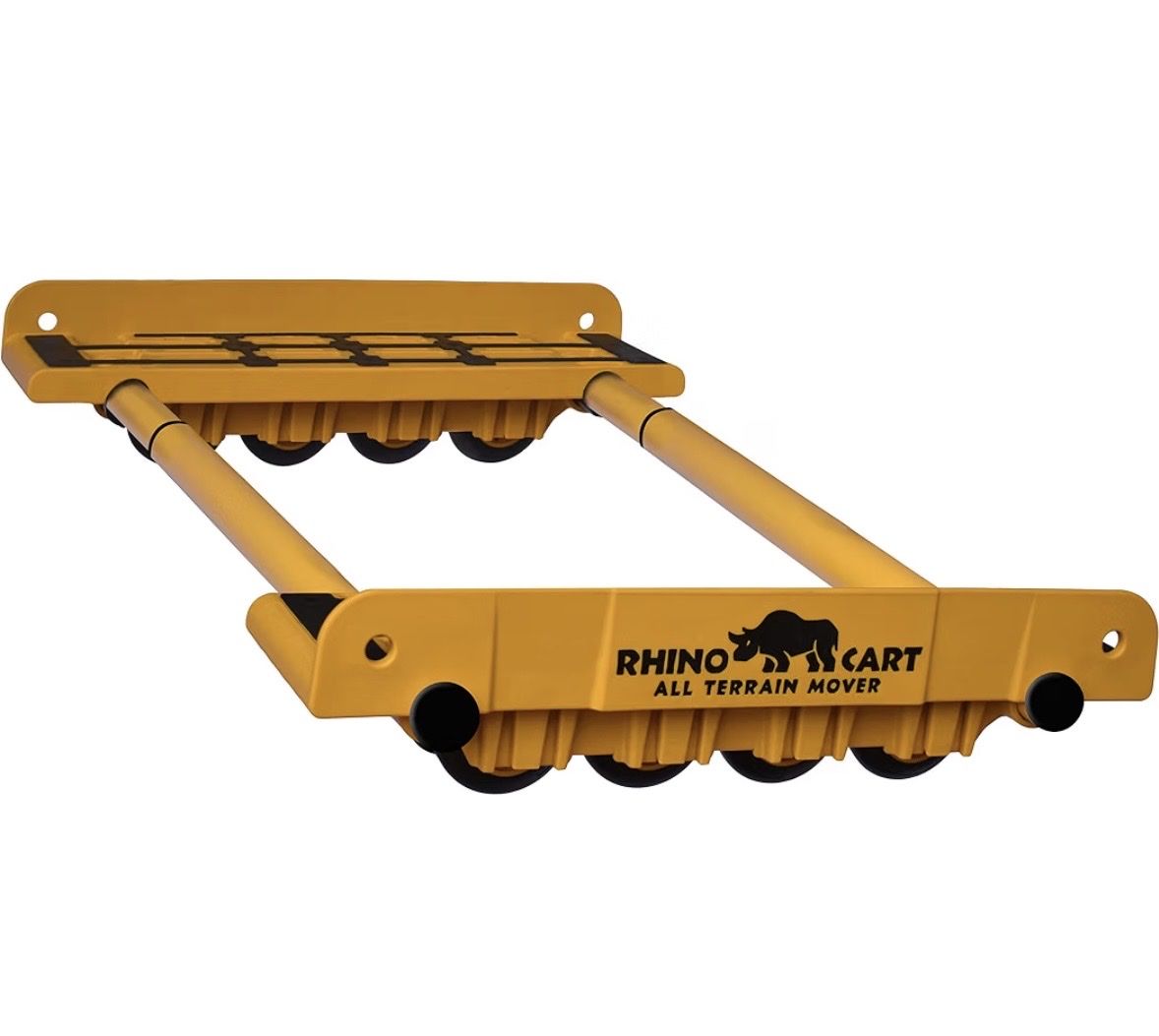 Rhino Cart All Terrain Mover Expandable Dolly w/ Wheels, 6"-46" Yellow,