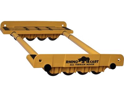 Rhino Cart All Terrain Mover Expandable Dolly w/ Wheels, 6"-46" Yellow,