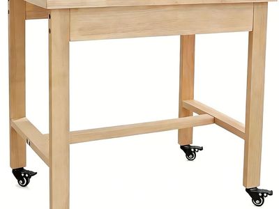 Sensory Wooden Sand Tray Combo with Protective Lid and Lockable Wheels