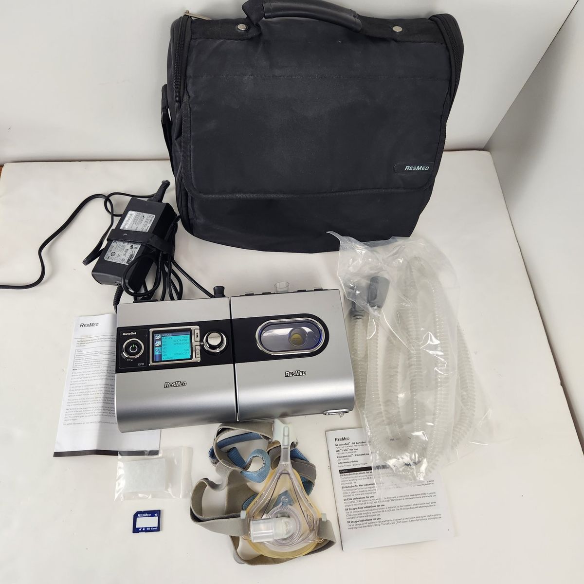 ResMed S9 AutoSet CPAP Machine with Humidifier, Mask, Travel Bag, SD Card, and NEW Tube & Filters COMPLETE
