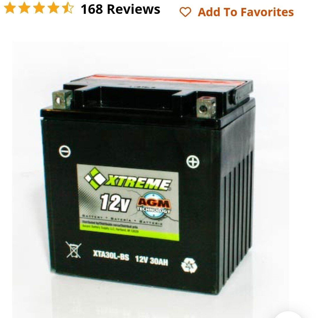 CYLA30LXTA 30L-BS 12V385CCA AGM Powersport battery