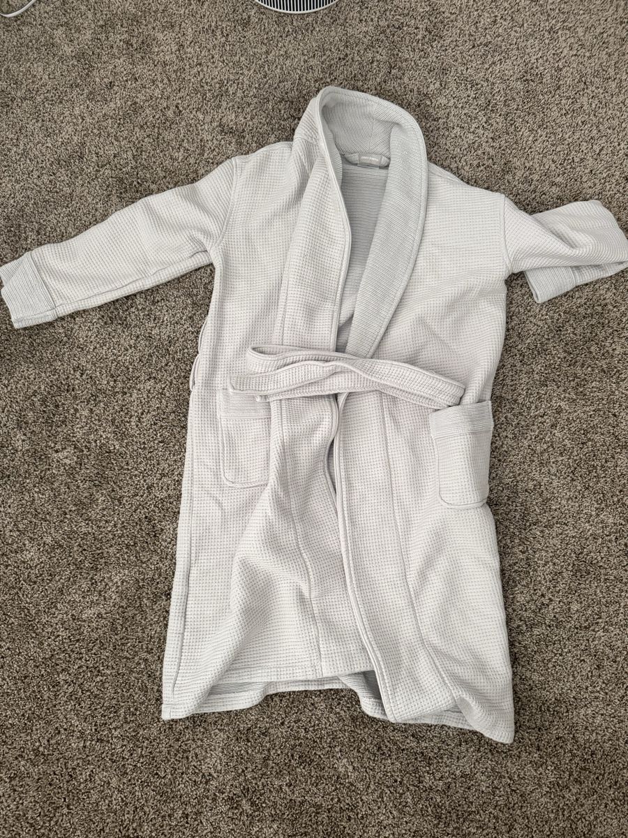 Cozy Earth Waffle Bath Robe - Light Grey - XS