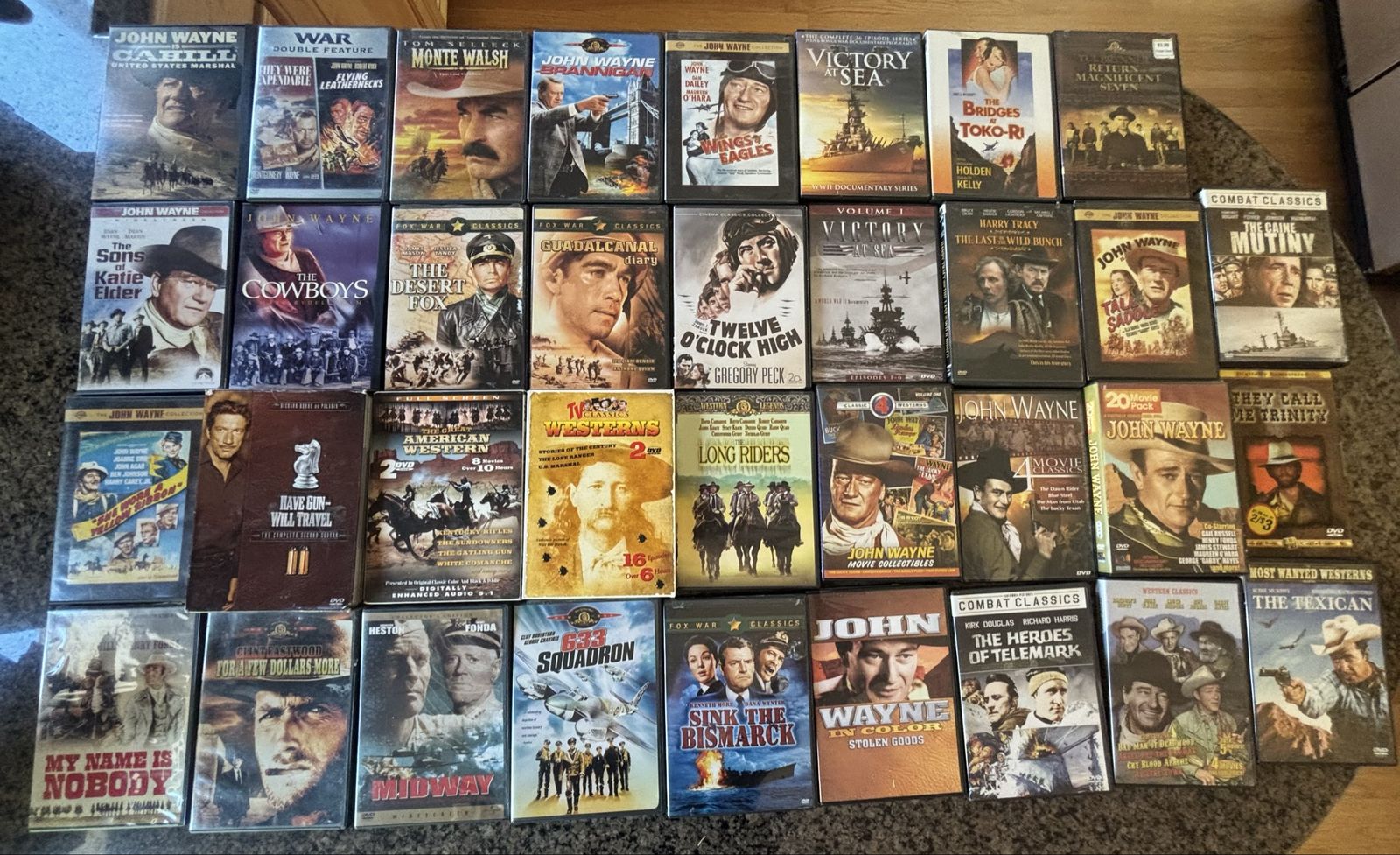 Huge John Wayne Westerns + Classic WWII War & Adv