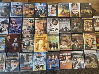 Huge John Wayne Westerns + Classic WWII War & Adv