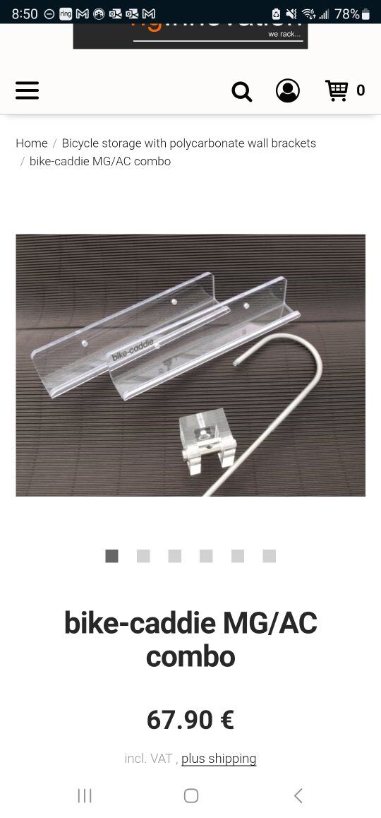 bike wall displays/ hanger, bike caddie mg/ac