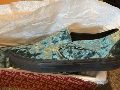 Green Velvet Vans