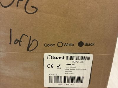 Toast TC200/TC200W Cash Drawer - Black, 24V Input - New in Box