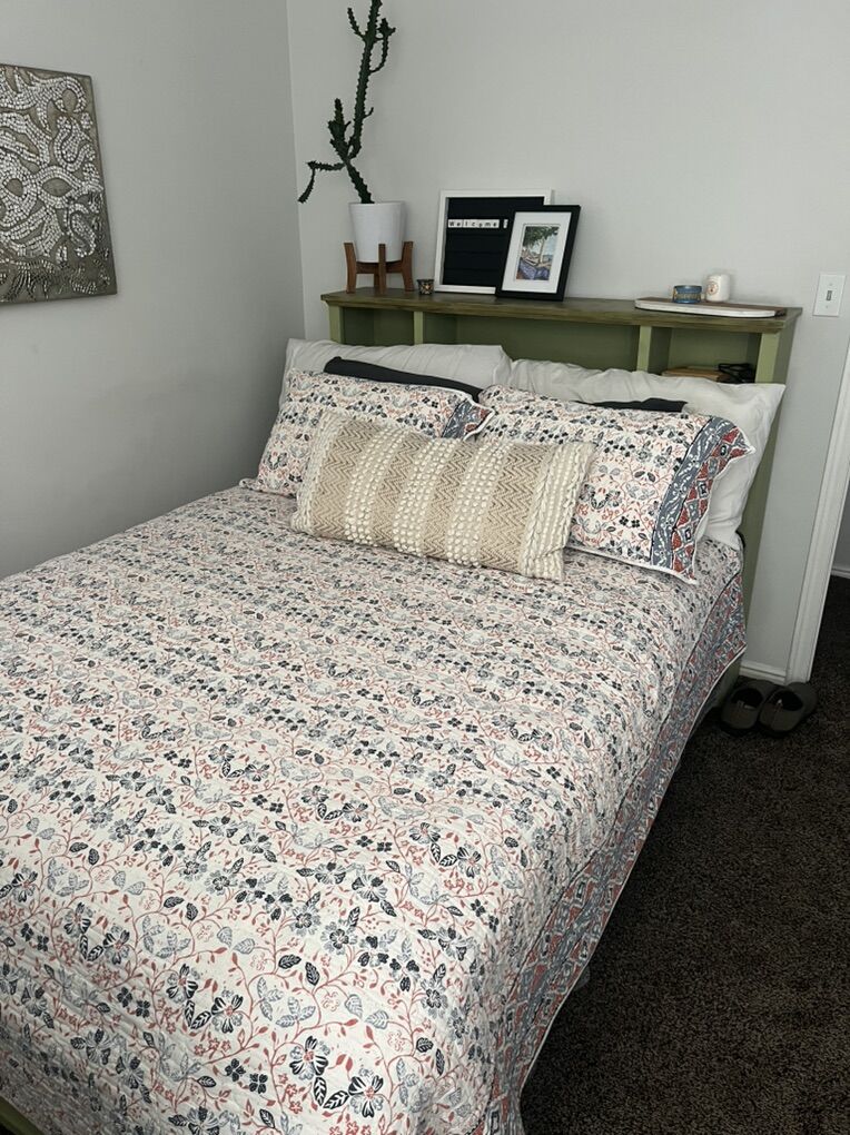 Queen Bed frame  And Mattress