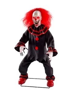 Spirit Halloween Young Crouchy Animatronic Clown Prop Decoration