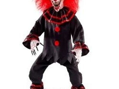 Spirit Halloween Young Crouchy Animatronic Clown Prop Decoration