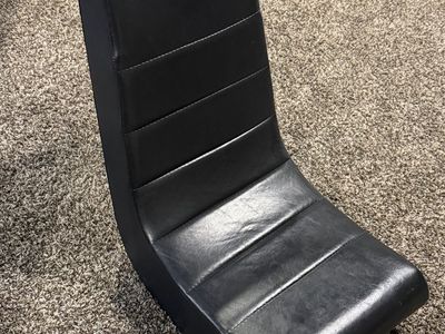 Pair of (2) Banana Black Faux Leather Floor Chair / Gaming Rocker
