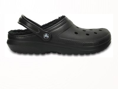 Crocs Classic Lined Clog Black Men's 6 / Women's 8 Warm Fleece Slippers