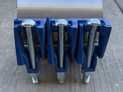 Heavy-Duty Stainless Steel Pipe Repair Clamp with Blue Lugs