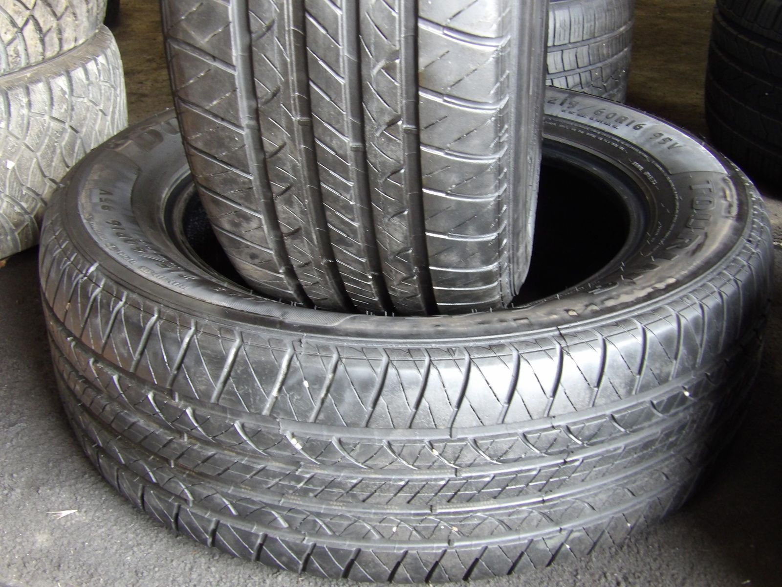 215/60R16 DOUGLAS ALL SEASON PAIR OF TWO USED TIRES