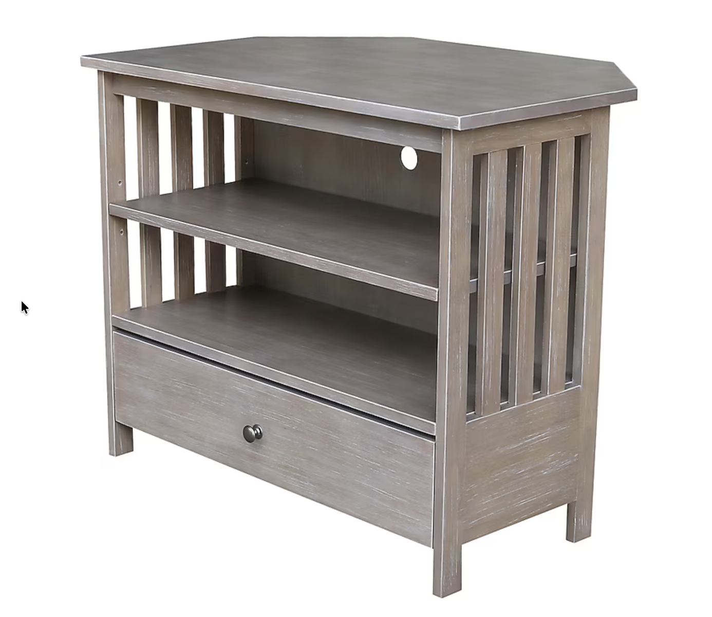 Mission Style Corner TV Stand Taupe Gray New In Box