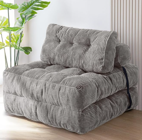 MAXYOYO Folding Sofa Bed, Convertible Chair Bed with Pillow Foldable Couch with Back Support